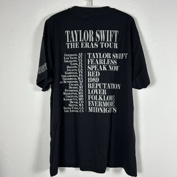 Taylor Swift The Eras Tour Graphic T-Shirt  XL Black Cotton for Swifties NWOT - Picture 2 of 7